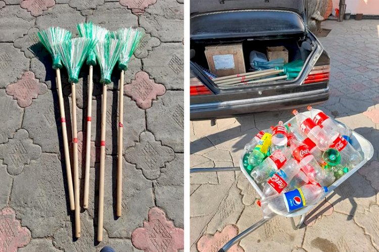 Алматылық кәсіпкер пластикалық бөтелкелерден тұрмыстық заттар жасайды