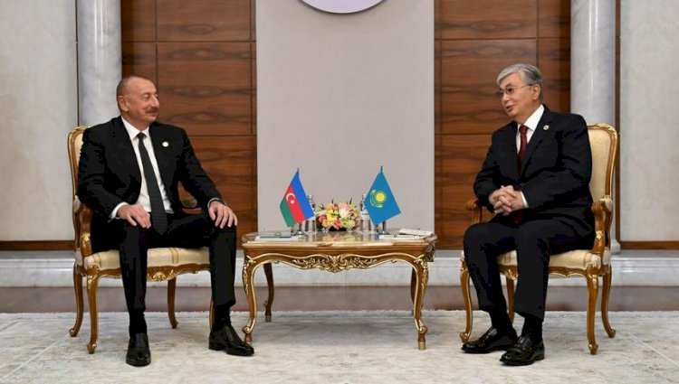 Тоқаев Әзірбайжан Президенті Ильхам Әлиевпен кездесті